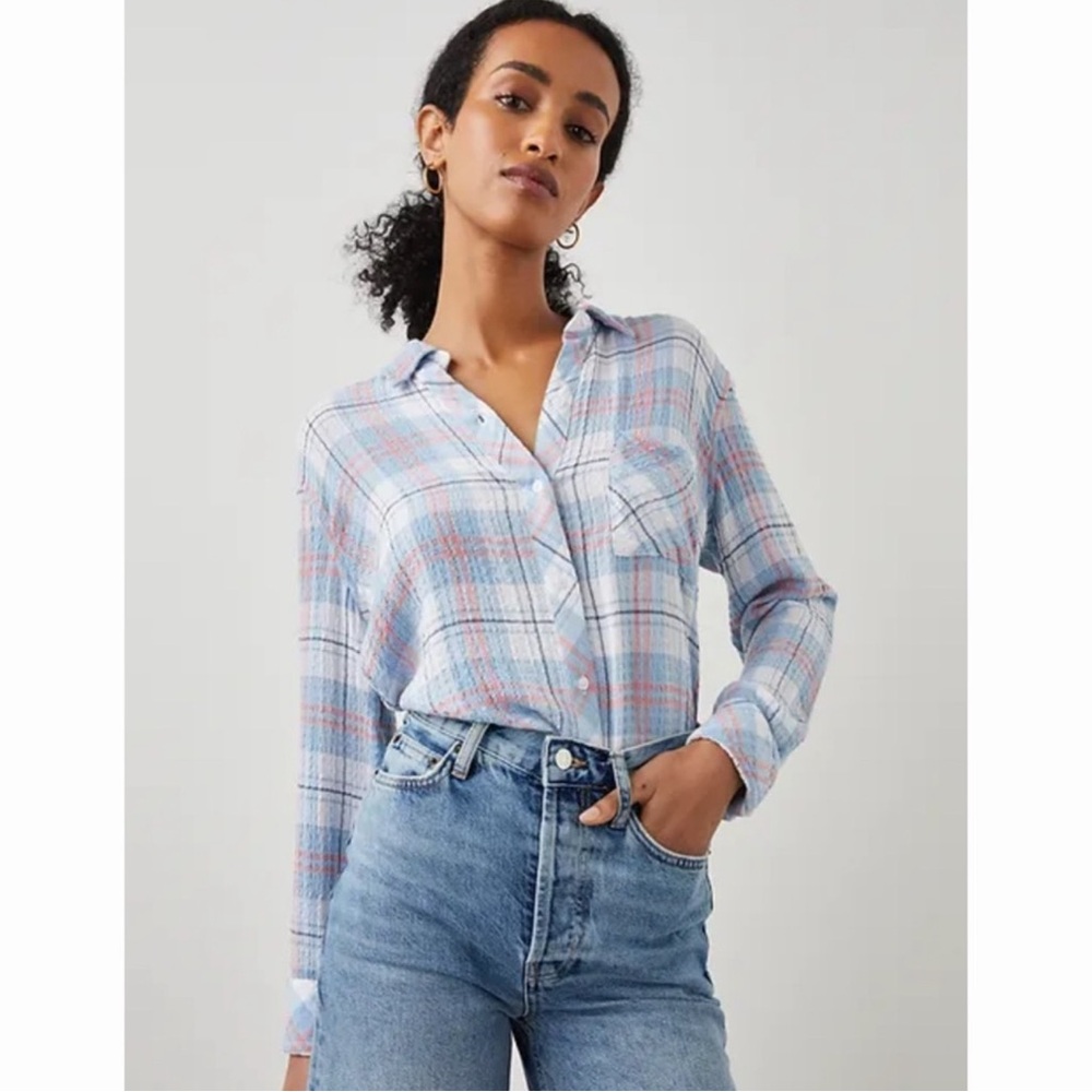 Rails Brady Top in Ivory Cloud - Size XL